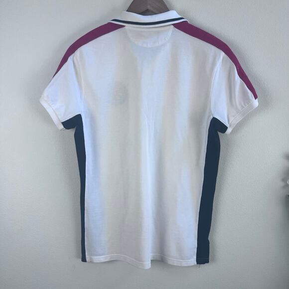 Polo Ralph Lauren White Custom Fit Men's Polo Embroidery Patch Red Blue Size S - Picture 2 of 9
